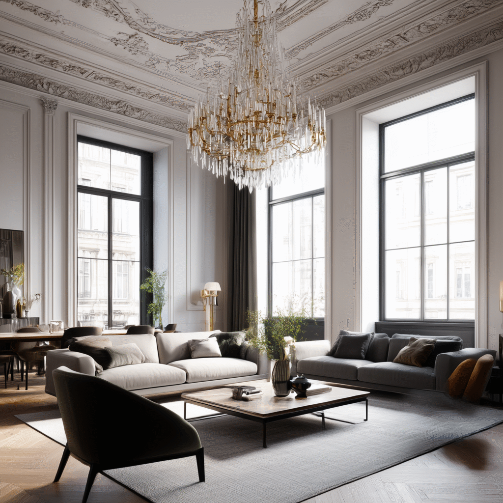 glass chandelier for living room with soft lighting