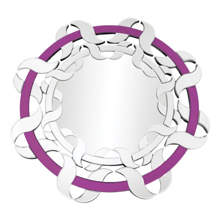 Rik Purple And Clear Ribbon Style Wall Mirror