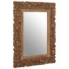 Antique Brown Rectangular Leaf Wall Mirror - Image 2