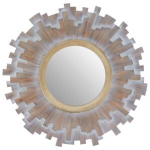 Sunburst Liml Multilevel Wooden Wall Mirror