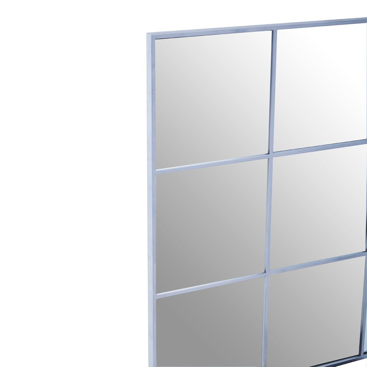 Griddle Wall Mirror With Silver Finish Frame Griddle Wall Mirror With Silver Finish Frame