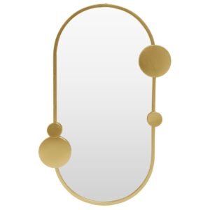 Tarume Champagne Gold Pill Shape Wall Mirror