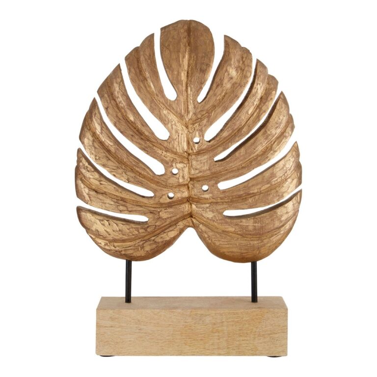 Olk Gold Leaf Sculpture On Wooden Stand