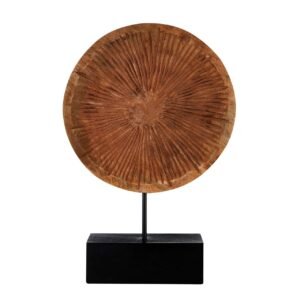 Alb Large Carved Wood Disc On Stand