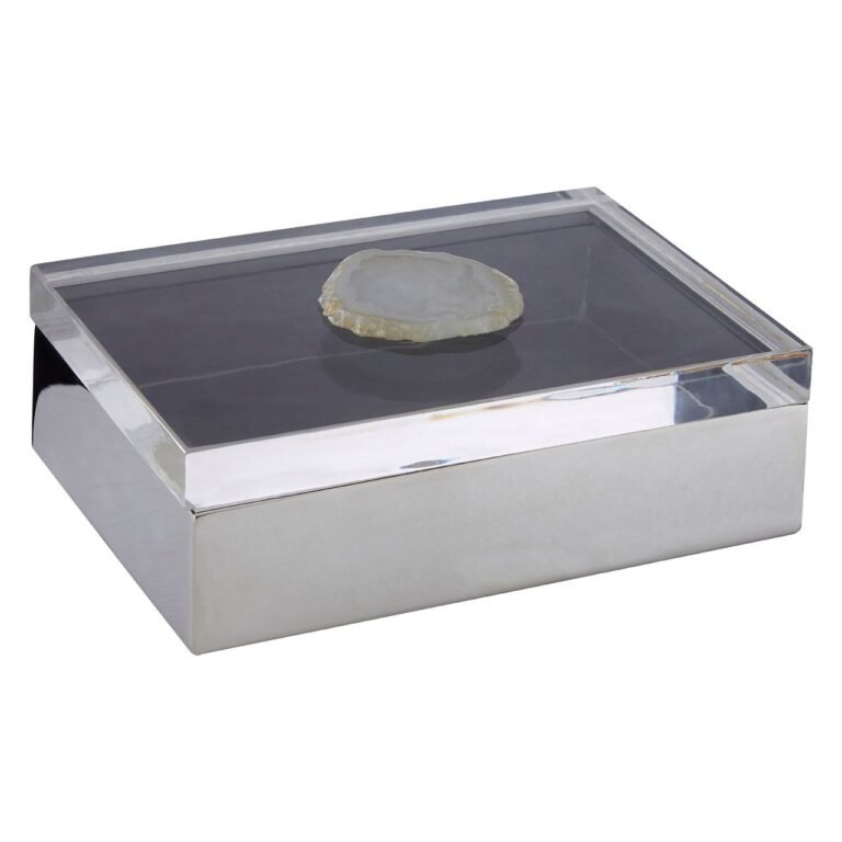 Bowie White Agate Large Trinket Box