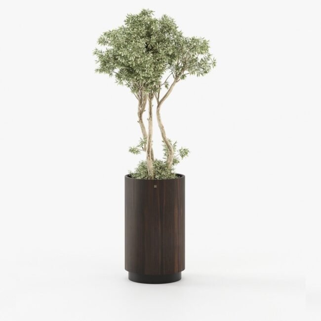 Gold tall flower pot