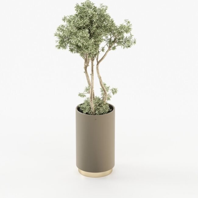 Gold tall flower pot
