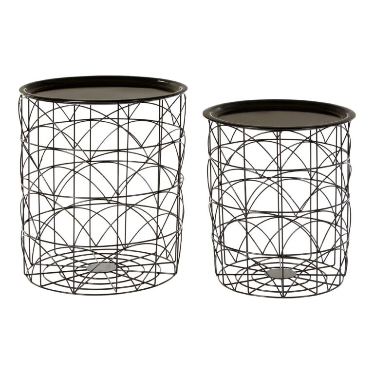 Black Oie Wire Basket Tables Set Of 2
