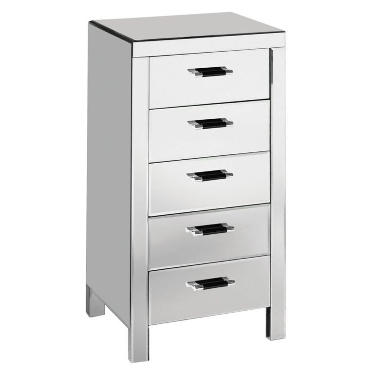 elm 5 Drawers Mirrored Drawer Chest
