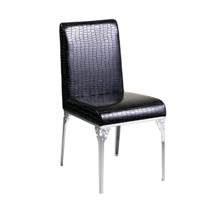 Black Oie Crocodile Leather Effect Chair