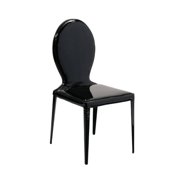 Black Oie Patent Leather Effect Dining Chair