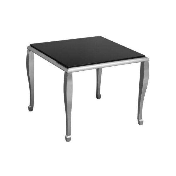 Black Oie Tempered Glass End Table