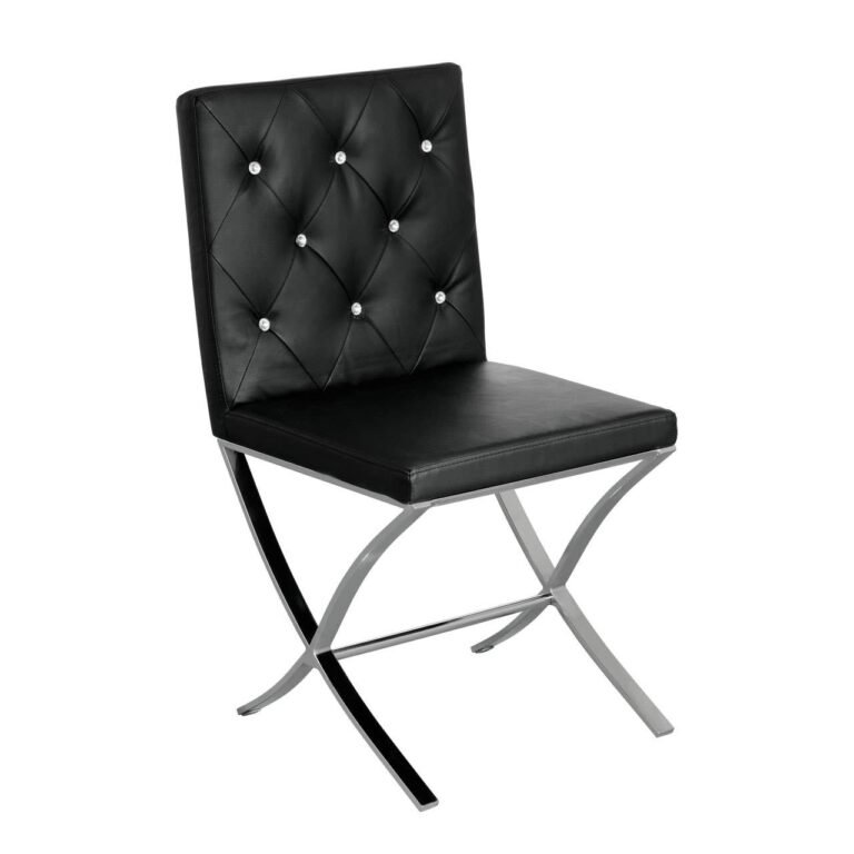 Black Oie With Stainless Steel Cross Legs Chair