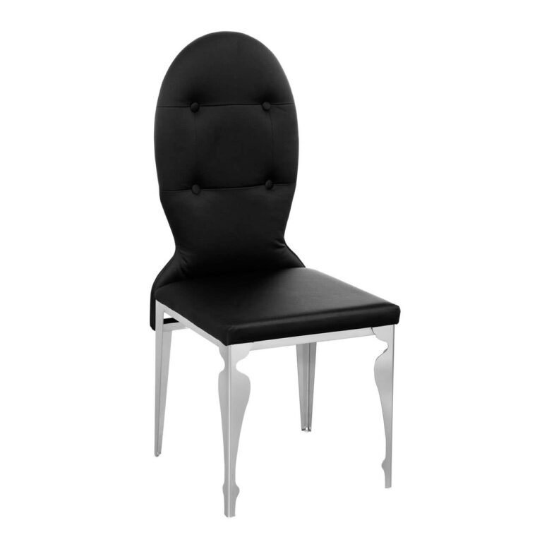 Black Oie Silk Chair With Stainless Steel Legs
