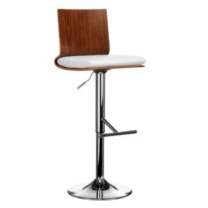 Brook Walnut Wood Bar Chair With Square Back