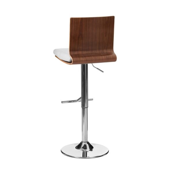 Brook Walnut Wood Bar Chair With Square Back - Image 2