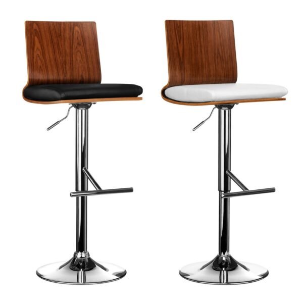 Brook Walnut Wood Bar Chair With Square Back - Image 4