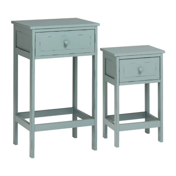 Telet Blue And Grey Tables - Set Of 2