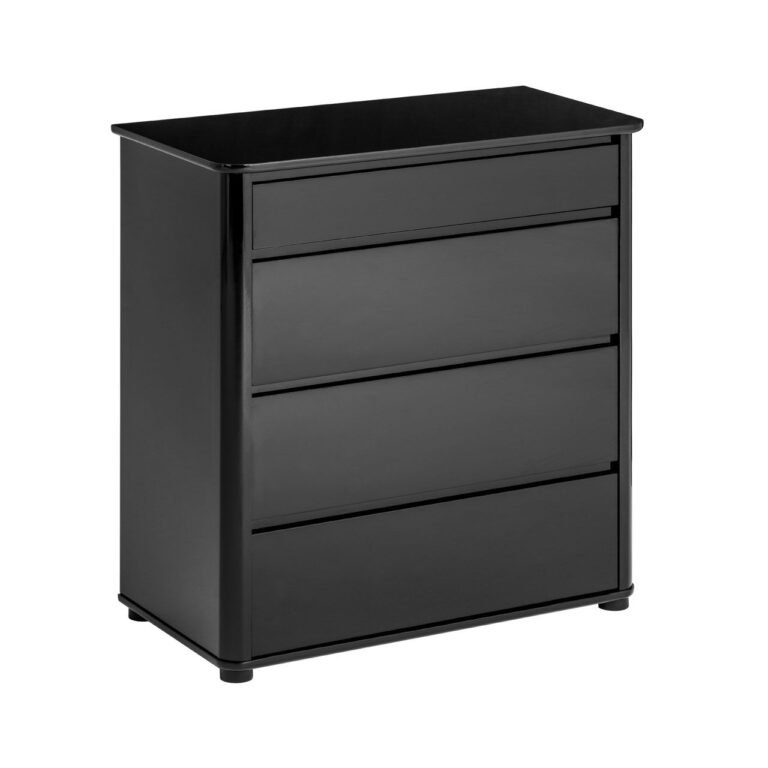 Oritaz Black High Gloss 4 Drawer Chest