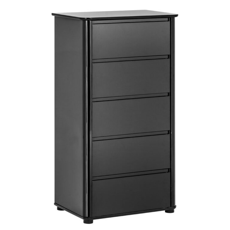 Oritaz Black High Gloss 5 Drawer Chest