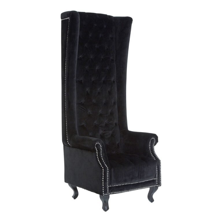 Argen Park Black Velvet Tall Porter Chair