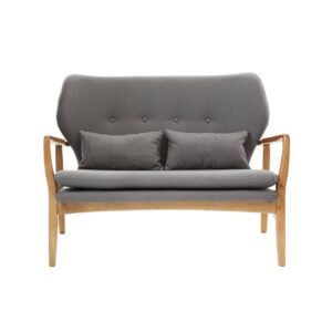 Stockholm Grey Sofa With Birchwood Frame