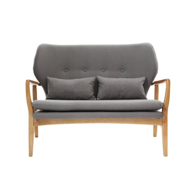 Holm Grey Sofa With Birchwood Frame