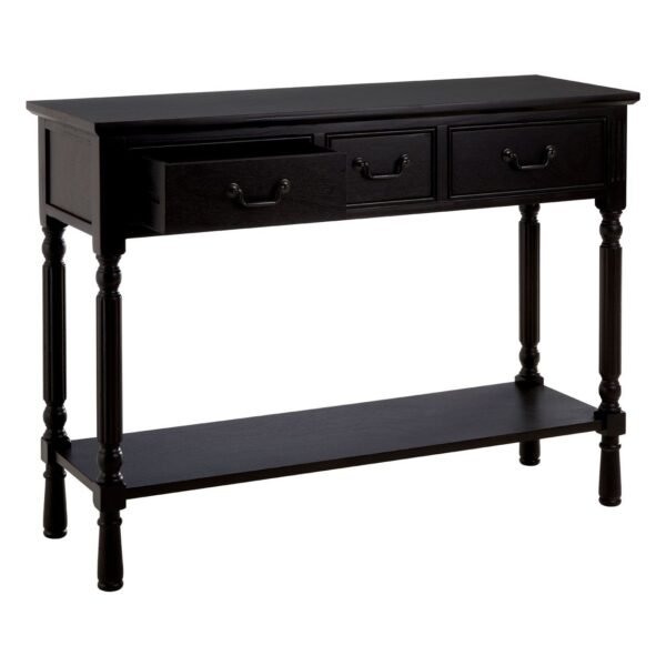 Mayfair 3 Drawer Vintage Black Console Table - Image 5