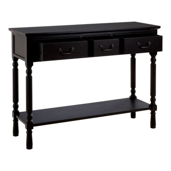 Mayfair 3 Drawer Vintage Black Console Table - Image 6