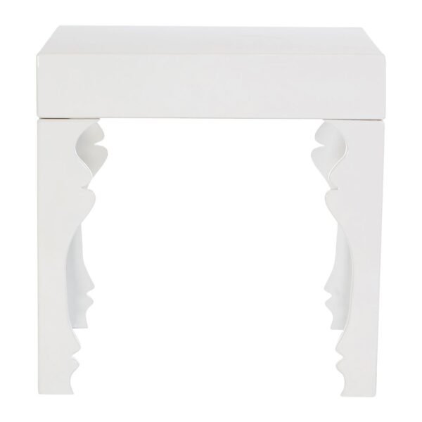 Lois White High Gloss Side Table