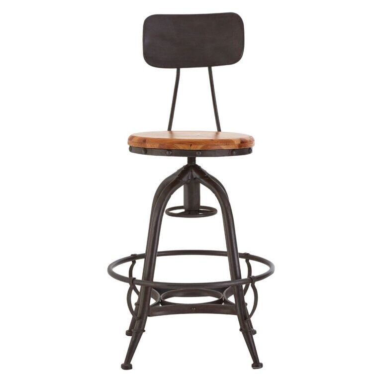 Olv Foundry Fir Wood And Metal Bar Chair