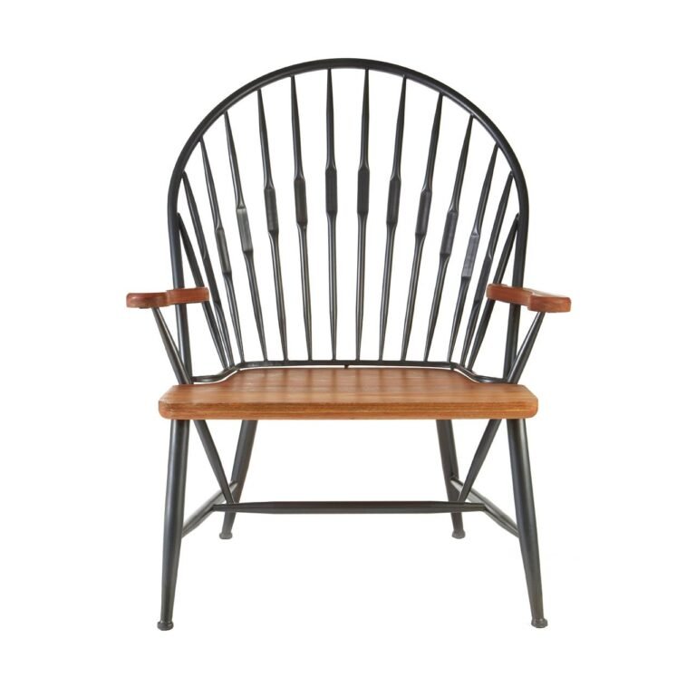 Olv Foundry Walnut Wood And Metal Armchair