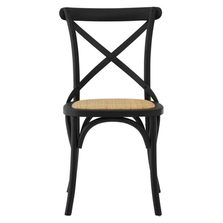 Hather Black Oak Wood Chair Weave Seat