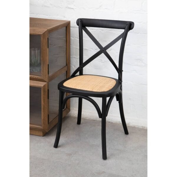 Hather Black Oak Wood Chair Weave Seat - Image 7