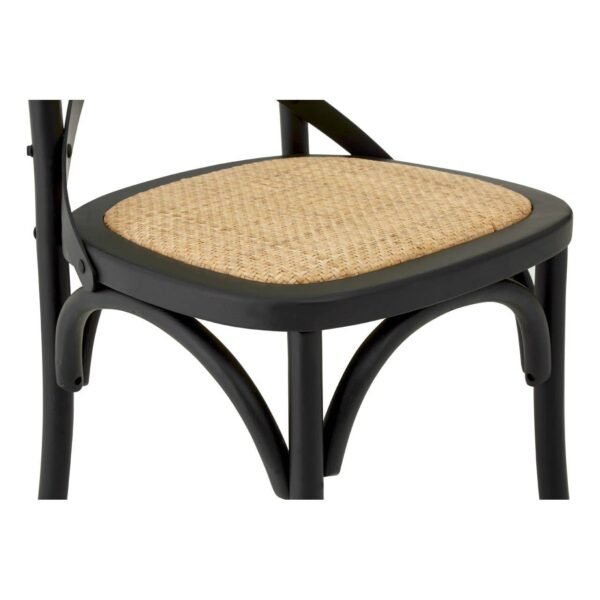 Hather Black Oak Wood Chair Weave Seat - Image 5