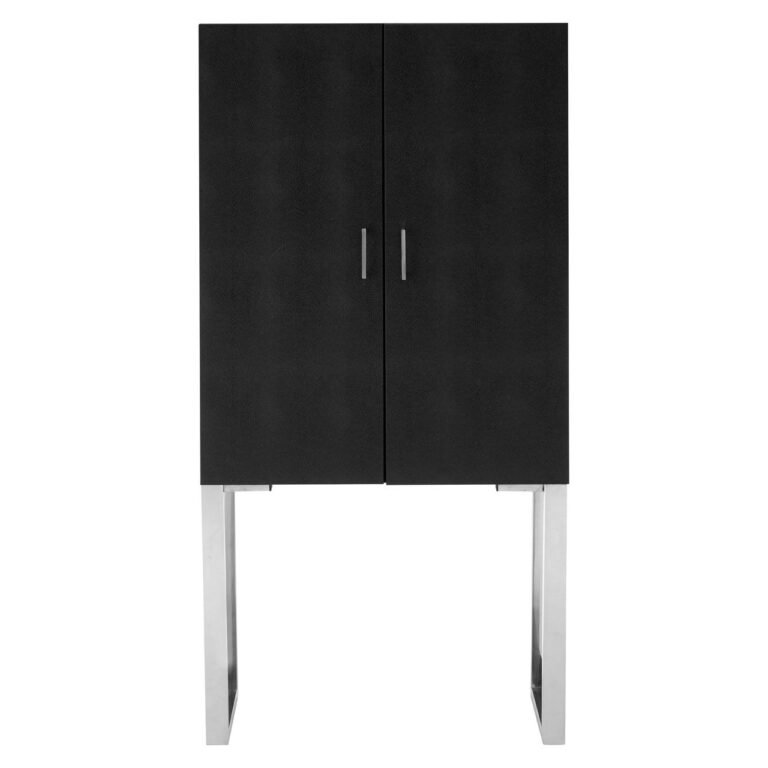 Pendlei Black Faux Shark Skin Small Cabinet