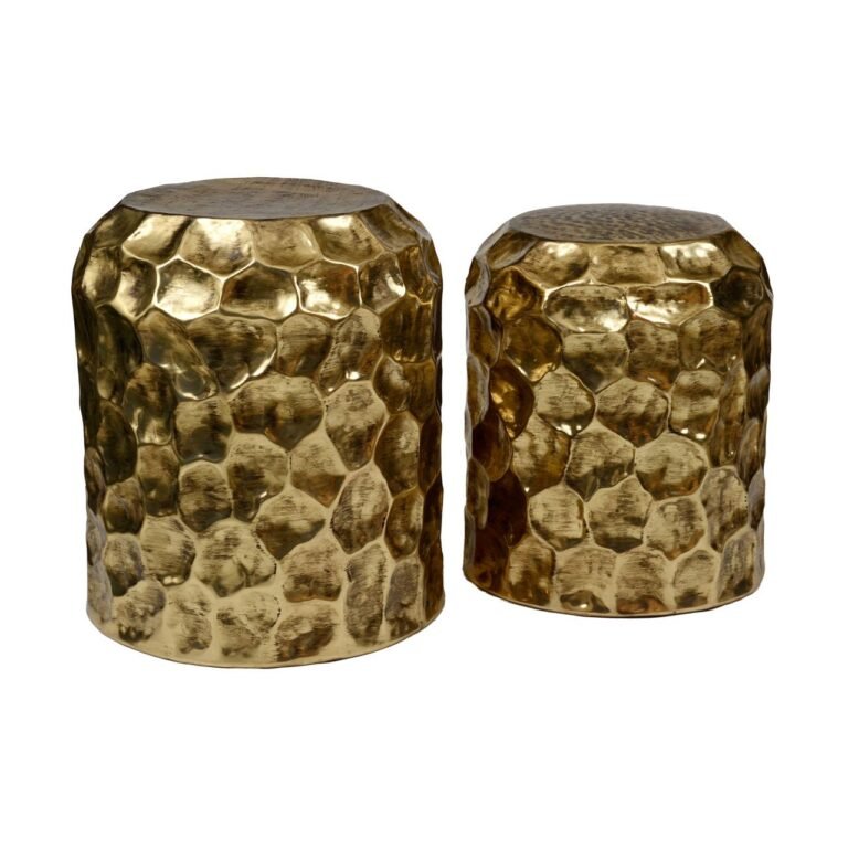 Foxley Hammered Effect Stools - Set Of 2