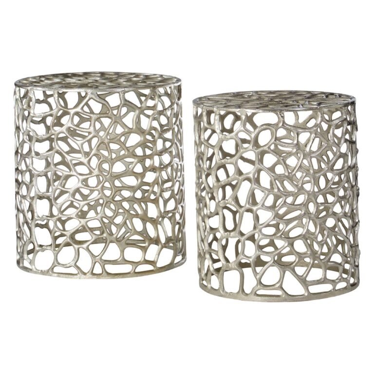 Foxley Stools With Silver Finish - Set Of 2