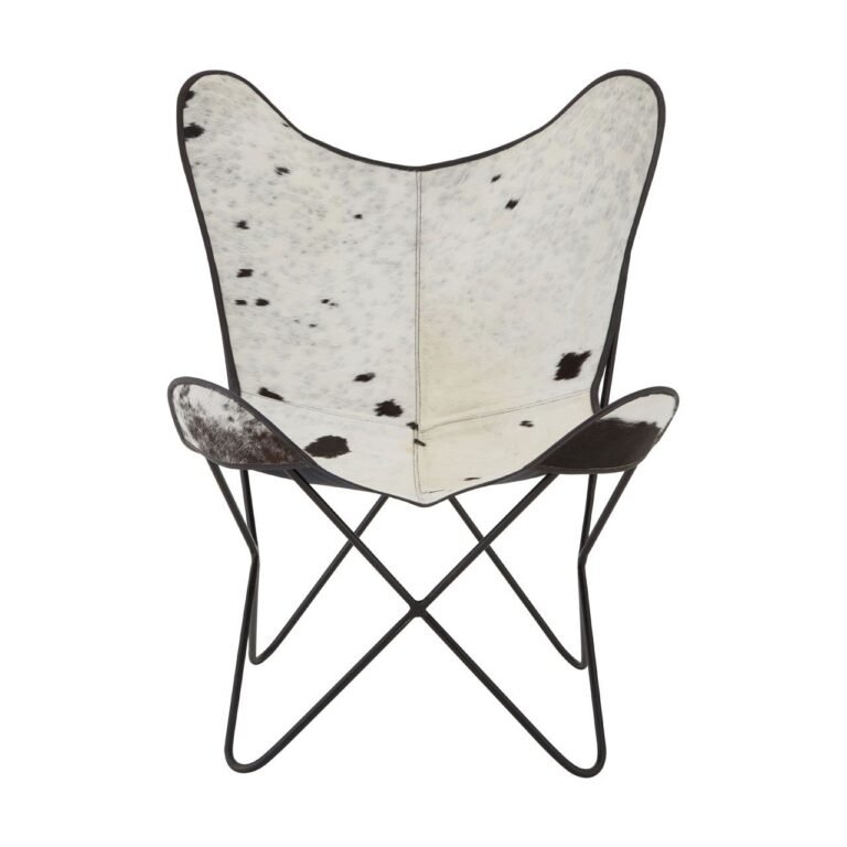 Olk Buffalo Black Cowhide Butterfly Chair