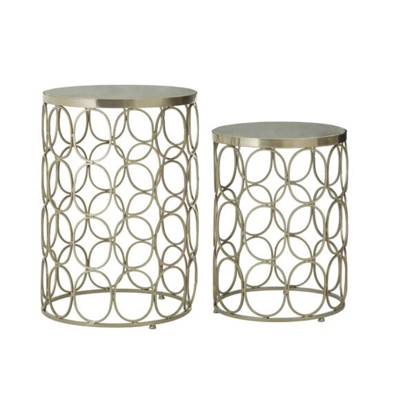 Foxley Nickel Side Tables - Set Of 2