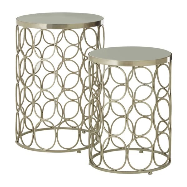 Foxley Nickel Side Tables - Set Of 2 - Image 2