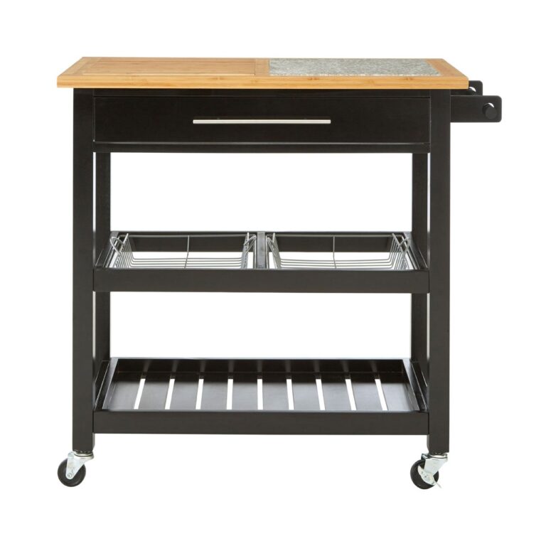 Wide Kitchen Trolley With Granite Top - Drink Trollies, Living Room 