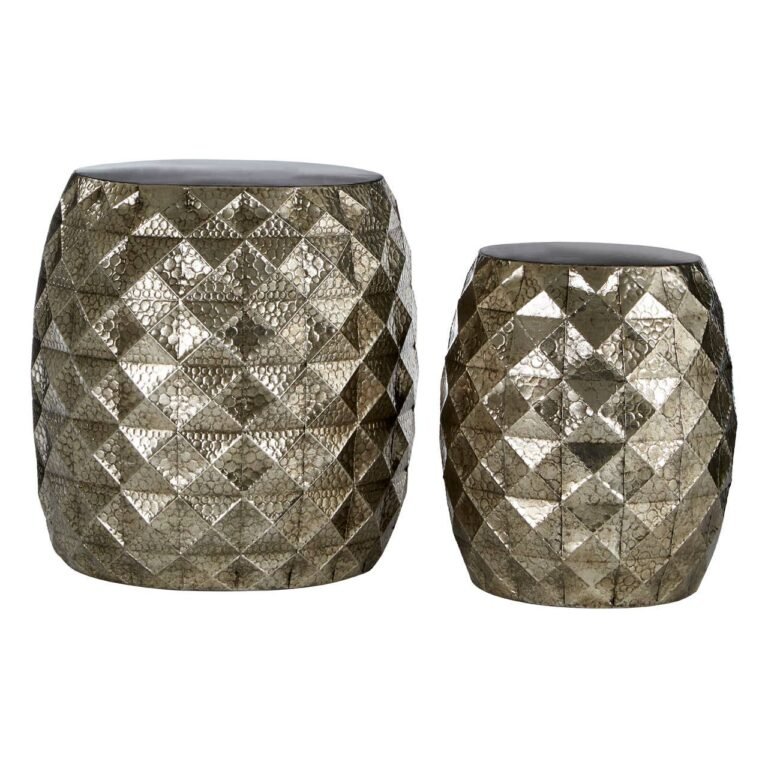 Ieza Gold Finish Drum Stools