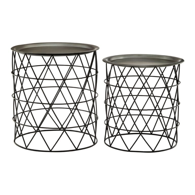 Foxley Zinc / Black Iron Tables – Set Of 2
