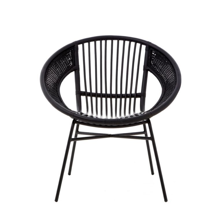 Albury Rattan / Iron Black Chair