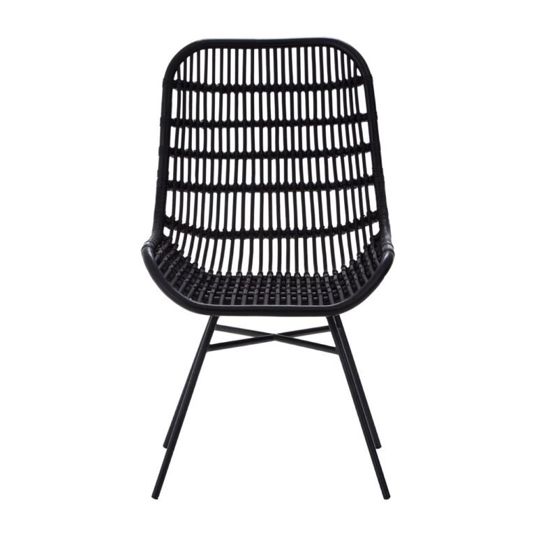 Albury Curved Black Chair With Iron Legs