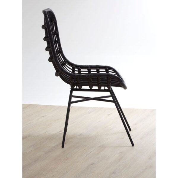 Albury Curved Black Chair With Iron Legs - Image 3