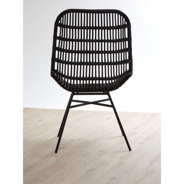 Albury Curved Black Chair With Iron Legs - Image 4