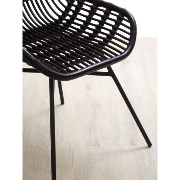 Albury Curved Black Chair With Iron Legs - Image 6