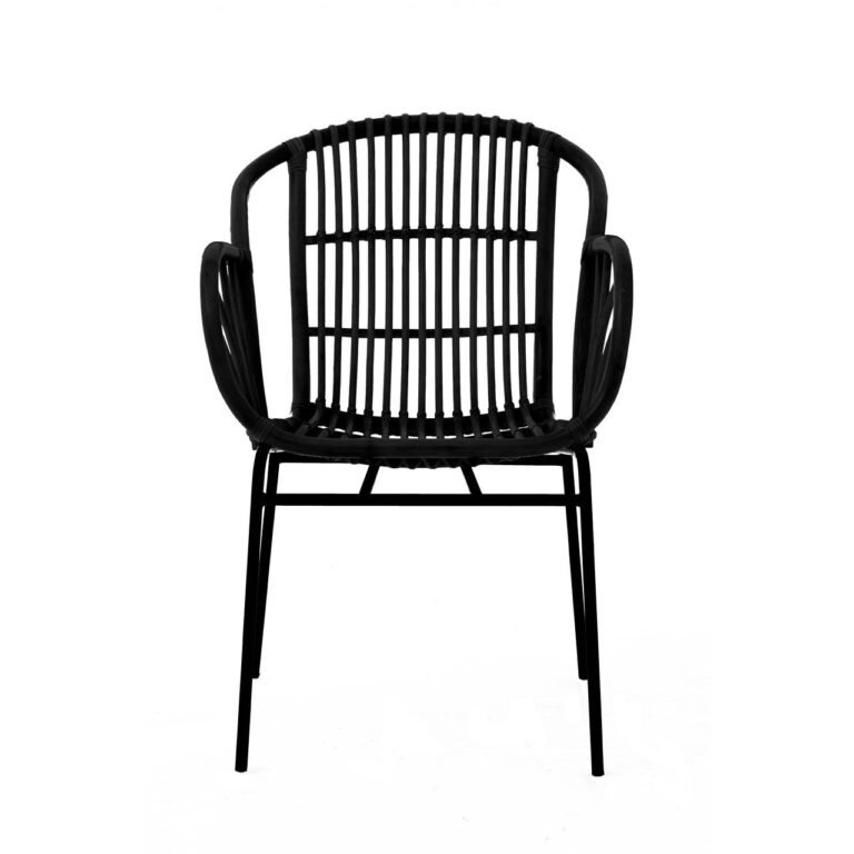 Albury Black Rattan Chair With Raised Sides